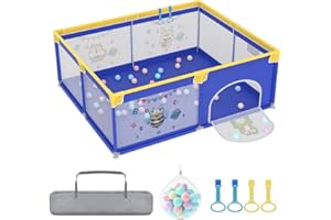 Aufun Box per bambini, in tessuto Oxford 300D, con rete traspirante, chiusura lampo (blu, 150 x 180 x 68 cm)