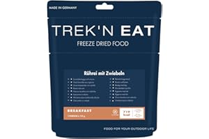 Uova strapazzate con cipolle Trek'n Eat, mix pronto per la colazione all'aperto | Con acqua, circa 310 g di uova strapazzate pronte | lunga conservazione e preparazione rapida