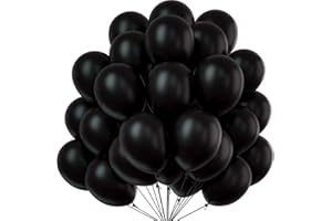 50x Luftballons schwarz - Ø 35 cm für Geburtstag & Hochzeit & Party & Kindergeburtstag - Luft & Helium als Dekoration