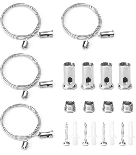 TXXATX 8 Piezas Kit De Suspensión Cable De Colgar De Acero Inoxidable 1