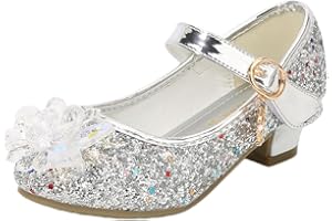 EDOSIR Mädchen Tanzschuhe Glitzer Shinning Abendschuhe Bowknot Low Heels Kleine Mädchen Mary Jane Schuhe Dress Up Prinzessin Schuhe Geburtstag Hochzeit