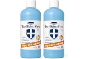 ZOPPER Dr. Johnson's Highly Concentrated Sterilising Fluid 1 Litre Each Ensuring Hygiene with Baby Bottle Cleaner Cold Water Steriliser for Ultimate Cleanliness_2pk