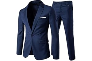 Allthemen Abiti da Uomo Abito da Sposa Slim Fit a 2 Pezzi Abito da Lavoro con Un Bottone Giacche Blazer Pantaloni