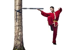 DYK&NX Wing Chun Wooden Dummy, Manichini a Molla in Legno, per La Pratica del Kung Fu, Spinta della Mano, Allenamento con Il Tai Chi Stick, Set da 3 Pezzi, per Albero O Oggetto Duro