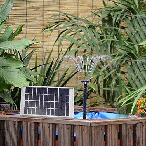 LEDGLE 5W Solarbrunnenpumpe, Garten Wasserpumpe für den Hof, maximaler Durchfluss 380L / h - 5