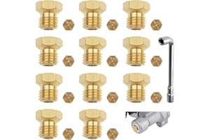VQEOEOT Juego de 11 Boquillas Universales para Quemadores de Gas Propano, boquillas de butano para estufas de gas, cocinas y hornillas, botella con boquilla de quemador, cobre