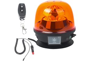 AOHEWEI Amber Rechargeable Led Strobe Beacon Light, Wireless Magnetic Emergency Recovery Warning Lights 12V/24V Vehicles Remote Control Flashing Light for Trailer Trucks Tractor Forklift Van
