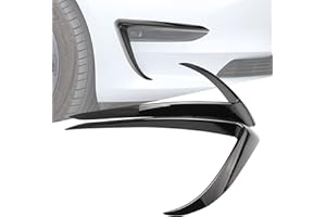 DRISUBT 2 Stück Front Nebel Augenbraue Augenlid Trim Front Foglight Augenbrauen Augenlider Cover Trim für Tesla Model 3 Zubehör (Schwarz)