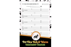 Pet Flea Tick & Worm Treatment Tracker: Dog Flea, Tick and Worm Control Log Book For Pet Owner/Breeder | Pet Dog Care Health Records | 26 Pages
