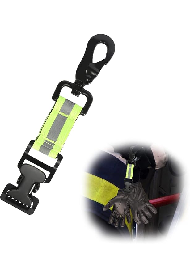 Clips Porte-gants De Travail GUOSIYAO (lot De 4) - Vert Fluo Réfléchissant Avec Mousqueton - Fixation Solide Pour Ceinture, Gants, Serviettes