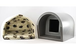 Mr Snugs KatDen® Outdoor Cat Kennel/Shelter - Dark Grey (Various Options) - Kennel & Liner/Mattress Combo