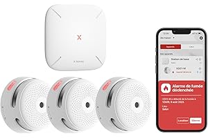 X-Sense Détecteur de Fumée Connecté, Kit de Sécurité pour la Maison avec SBS50 Station de Base, Conforme à la Norme EN14604, Compatible avec l'Appli X-Sense Home Security, FS31