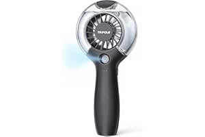 TriPole Hand Ventilator mit Wasserkühlung, USB Ventilator Klein [8-30Std] Mini Ventilator mit Befeuchter 3 Stufen, 55ml Nebelventilator, 4000mAh Tragbarer Ventilator mit Kühlung für Draußen, Reisen
