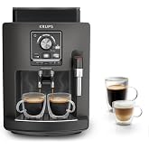 KRUPS Harmony, Superautomatic Coffee Maker, 4 Beverages, Milk Frother | 4 Coffee and Milk Drinks + Milk Frother, Easy to Use,