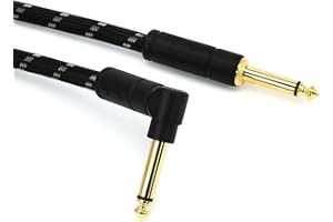 Fender 099-0820-079 Cable de instrumentos de la serie Deluxe - 18.6 pies - STR / ANG - Tweed negro