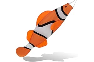 Madrona Brands Orange Clown Fish Windsock | Durable Outdoor Hanging Wind Decoration | Patio, Dock, Boat, Backyard | 40 Inch