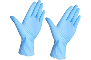 SUPER MUNDO SM Super Mundo - Guantes de nitrilo, 200 pcs caja (L, Azul), guantes nitrilo, sin polvo y sin látex, guantes desechables, guantes de examen, no estériles (L, Azul)