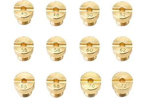 XNYKER 12 Pcs Set di ugelli per carburatore, Getti Carburatore, 45，48，50，52，55，58，60，62，65，68，70，72 per carburatore DELLORTO SHA Carburatore Jet principale PHBG AD/DS principale Ugello Jet pilota