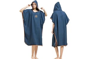 HITURBO Changing Robe Towel Poncho with Hood for Surfing Swimming Wetsuit Changing,Compact & Light Weight,One Size Fit All