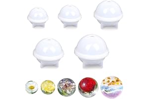 EULAPGOE Resina Cubo Esférico, 6 Moldes de Resina de Cubo Esférico, Moldes de Resina Transparente, Moldes de Resina Epoxi de Silicona, Molde de Silicona Para Jabón de Resina