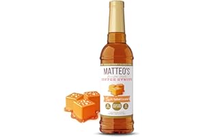 Matteo's Sugar Free Coffee Flavoring Syrup, Salted Caramel, Delicious Coffee Syrup, 0 Calorie, 0 Sugar Coffee Syrups, Keto Friendly, 25.4 Oz, 1-Pack
