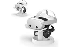 AMVR VR Stand Kompatibel mit Meta Quest 3s/Quest 3/Quest 2/Vision Pro/Pico 4 - Universal VR Headset Display Dock, Stabile Halterung, runde Basis, einfache Montage (Weiß)