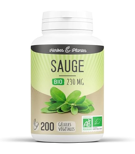 Complément Alimentaire Sauge Bio BIOPTIMAL 60 Gélules - Fabriqué En France