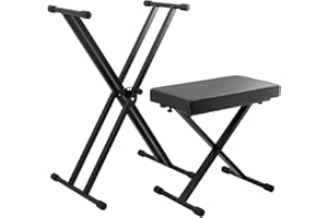 ‎TIGER TIGER KAP-PK2 Keyboardständer & Hocker im Pack - Höhenverstellbarer doppelstrebiger X-Frame Keyboardständer & Klavierhocker in einer Packung