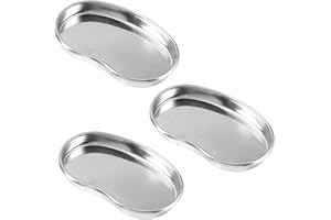 LEZED Bandeja Médica en Acero Inoxidable para Instrumentos Bandeja para Procedimientos Dentales Bandeja para Clínica de Laboratorio Bandeja de Instrumentos Médicos Clínica Laboratorio 3 Piezas (M)