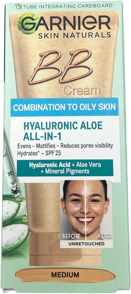 Garnier BB Krem Hyaluronic Aloe Yağlı Karma Ciltler Orta Ton 50 ml