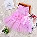 Baby Girls Sleeveless Lace Plain Floral Tutu Dress with Bowknot