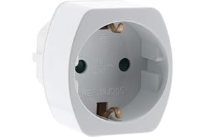 Zenitech - Adaptador de Enchufe de Viaje Schuko Alemania a Francia - Clavija Macho FR a Hembra DE - 230V, 16A, 3680W - Compacto y Resistente - Conexión Estable - Cumple con la Norma CE – Blanco