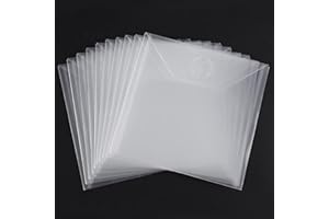 BRIARTW 10PCS Large Stamp & Dies Storage Pockets Transparent Plastic Seal Bags Storage Case for Cutting Dies Stencil Background Card Paper Album Stamp Crafts for DIY Scrapbooking Paper Craft Suqare Shape