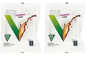 Hario V60 Paper Coffee Filter, Size 02, White, 200ct