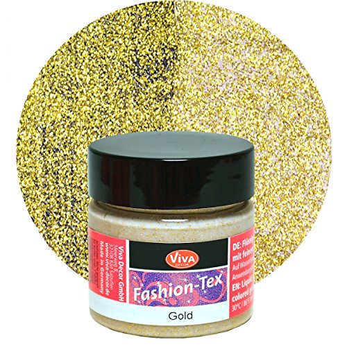 Viva Decor Fashion Tex 45ml Textilfarbe mit Glitzer Effekt -Gold-