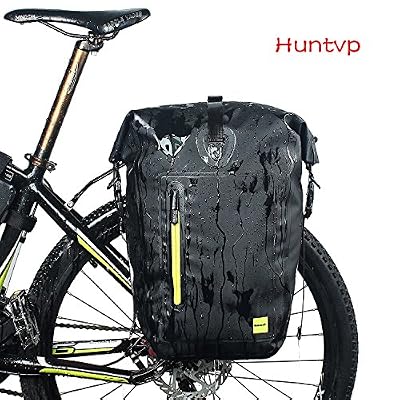 Huntvp 25L Sac Roue Arrière Pour Vélo Étanche Porte-Bagages Back Paire Sacoches Vélo Bandoulière Equipment Mixte Résistant à l'Eau Pour Cyclisme Vtt Voyage Randonnée Trekking