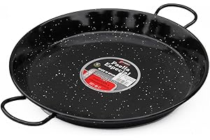 VAELLO LA VALENCIANA La Valenciana keramikgriffen poêle à Paella en Acier émaillé-diamètre: 34 cm, Compatible Induction Noir