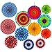 Price comparison product image ROCITA 12 PCS Paper Hanging Fan Decorations for Party Decoration, Multicolor