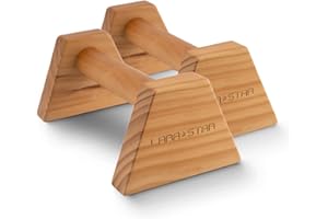 LARA*STAR Liegestützgriffe Holz mit Rutschfester Boden, Calisthenics Equipment und Liegestützgriffe mit Holz Griff, Holz Parallettes für Krafttraining und Calisthenics