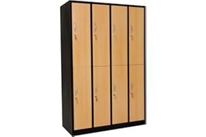 ‎FURNI24 furni24 Garderobenschrank Schließfach Spind Umkleideschrank Kleiderschrank Abteilbreite 30 cm 8-türig fertig montiert Verschiedene Ausführungen verfügbar