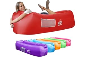 WEKAPO Inflatable Couch Air Lounger Chair - Camping & Beach Accessories, Portable Blow up Sofa for Hiking, Lawn, Indoor/Outdoor Movies & Music Festivals. Lightweight and Easy to Set Up Air Hammock