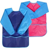 JIAHG Malschürze Für Kinder – Wasserdicht, Langärmlig, Mit 3 Taschen, Für Alter 3-8 Jahre, 44 X 60 Cm