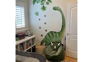 WandSticker4U®- Grand stickers muraux DINOSAURE enfant (139x176 cm) I Autocollant mural enfant dinosaure animaux jungle I Déco murale chambre garçon fille bébé enfants, salle de jeux, crèche