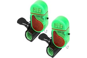 Csafyrt 2PCS Fishing Bite Alarm with LED Light, Multi-angle Adjustment Sensitive Fish Bite Alarm Indicator Clip On Fishing Rod