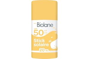 BIOLANE - Stick Solaire Bébé SPF 50 - Protection Visage et Corps - Haute Protection Contre UVA et UVB - Peaux Sensibles - Résistant à l'eau - Texture invisible
