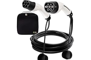 Convitex cavo di ricarica di tipo 2, 7.2 KW, cavo di ricarica ev, caricabatteria per auto elettriche da 8 m, caricabatterie ev da 32 A 1 fase da tipo 2 a tipo 2 con borsa portatile per EV e PHEV