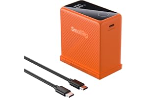 SMALLRIG Batteria ricaricabile USB-C per Sony FX3 / A7 IV / A7S III, per Canon R5 / R6, per Nikon Z8, 10500 mAh, ricarica rapida PD 36 W, touch screen OLED, alimenta fotocamere, Arancione