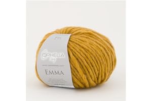 OPHELIA ITALY LANE Ophelia Italy Emma - Colore 013 Senape - Gomitoli Lana 50g Filato stoppino, 15% Alpaca, 15% Lana Vergine,10% Viscosa, 60% Acrilico, Filati per Lavoro a Maglia, Gomitolo per Ferri e Uncinetto.