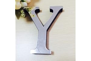 Gemini_mall® 26 Alphabet Letters DIY 3D Acrylic Modern Mirror Sticker Decal Art Mural Wall Sticker Home Decoration (Y)