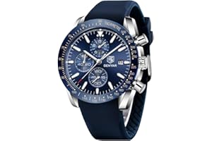 BY BENYAR BENYAR Montre pour Hommes Montre Quartz Analogique Montre de Sport de pour Hommes de Casual étanche Calendrier Rond Montre-Bracelet